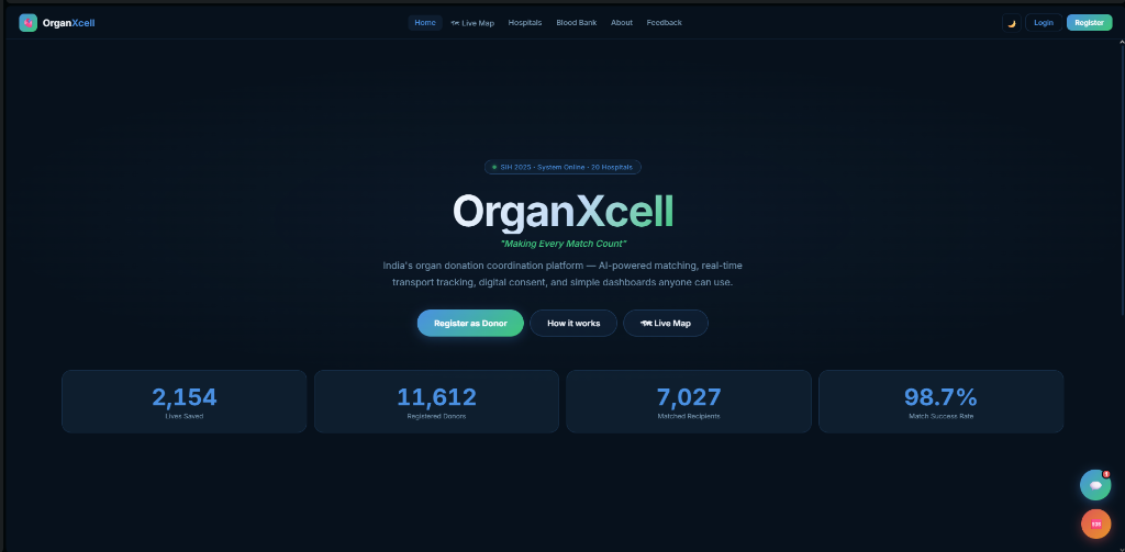 OrganXcell application screenshot