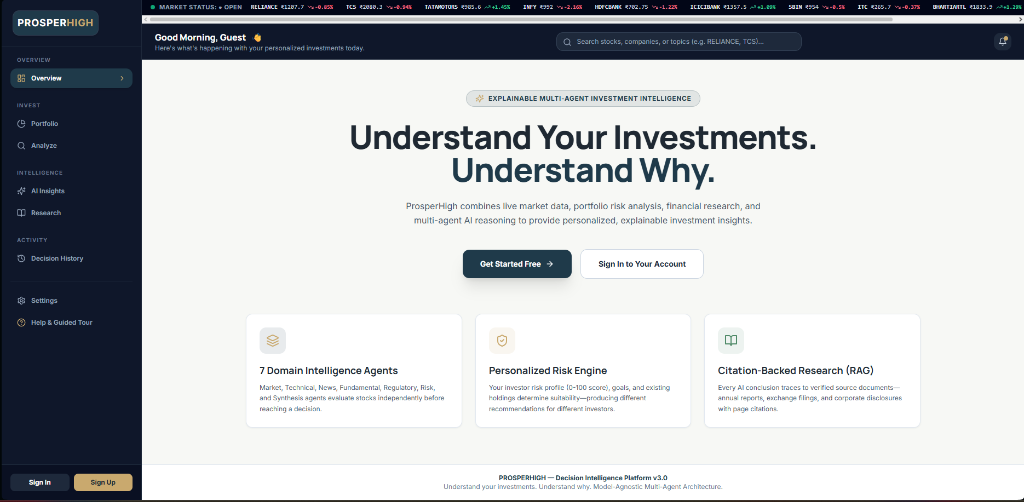 ProsperHigh application screenshot